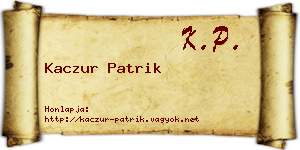 Kaczur Patrik névjegykártya